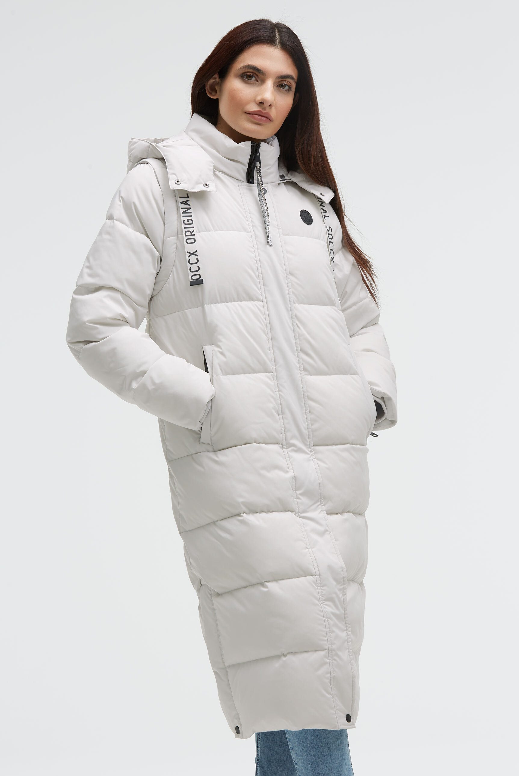 SOCCX Steppmantel mit Zwei-Wege-Reißverschluss