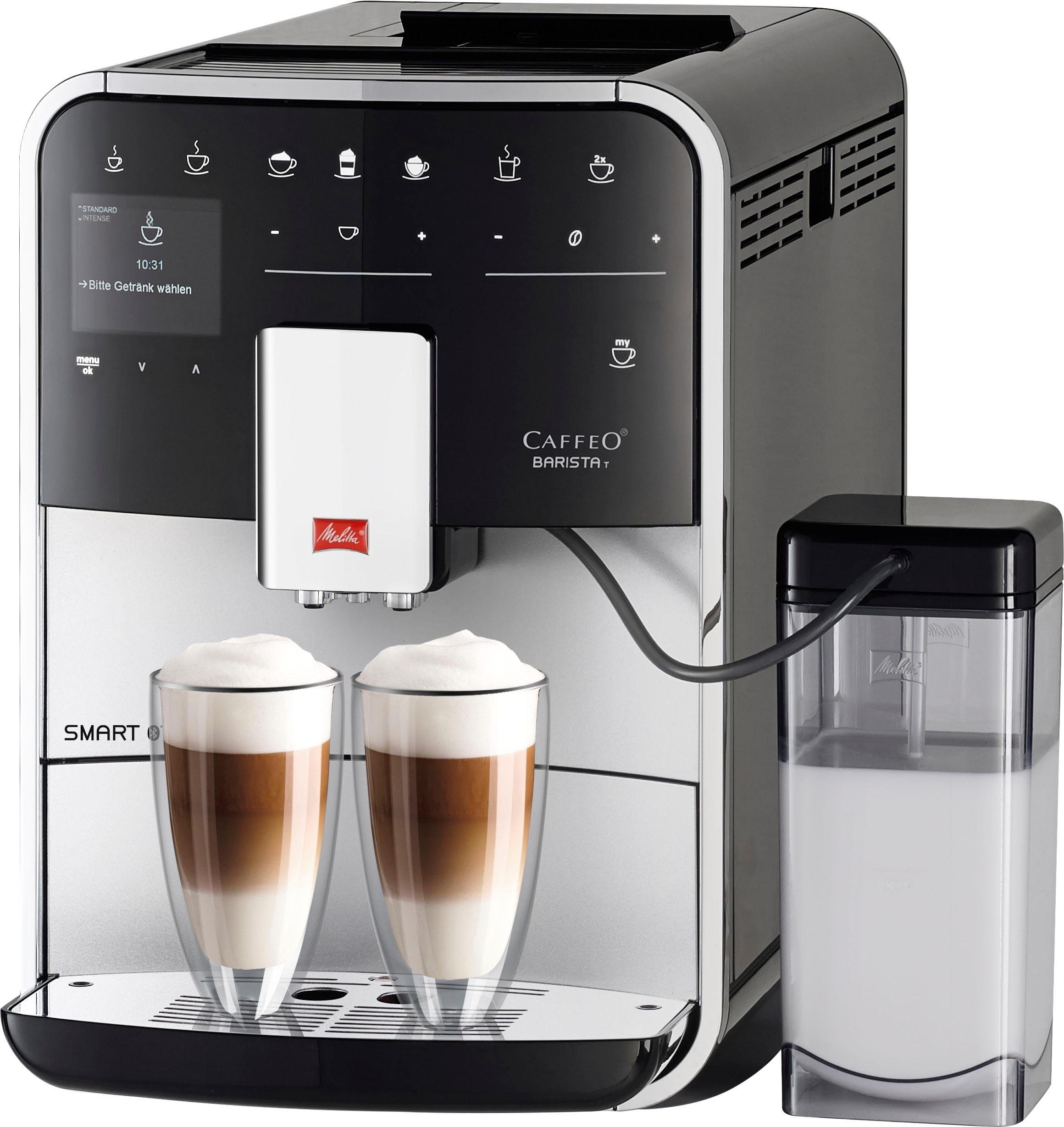 Melitta Kaffeevollautomat Barista T Smart® F 83/0-101, silber, 4 Benutzerprofile& 18 Kaffeerezepte, nach italienischem Originalrezept