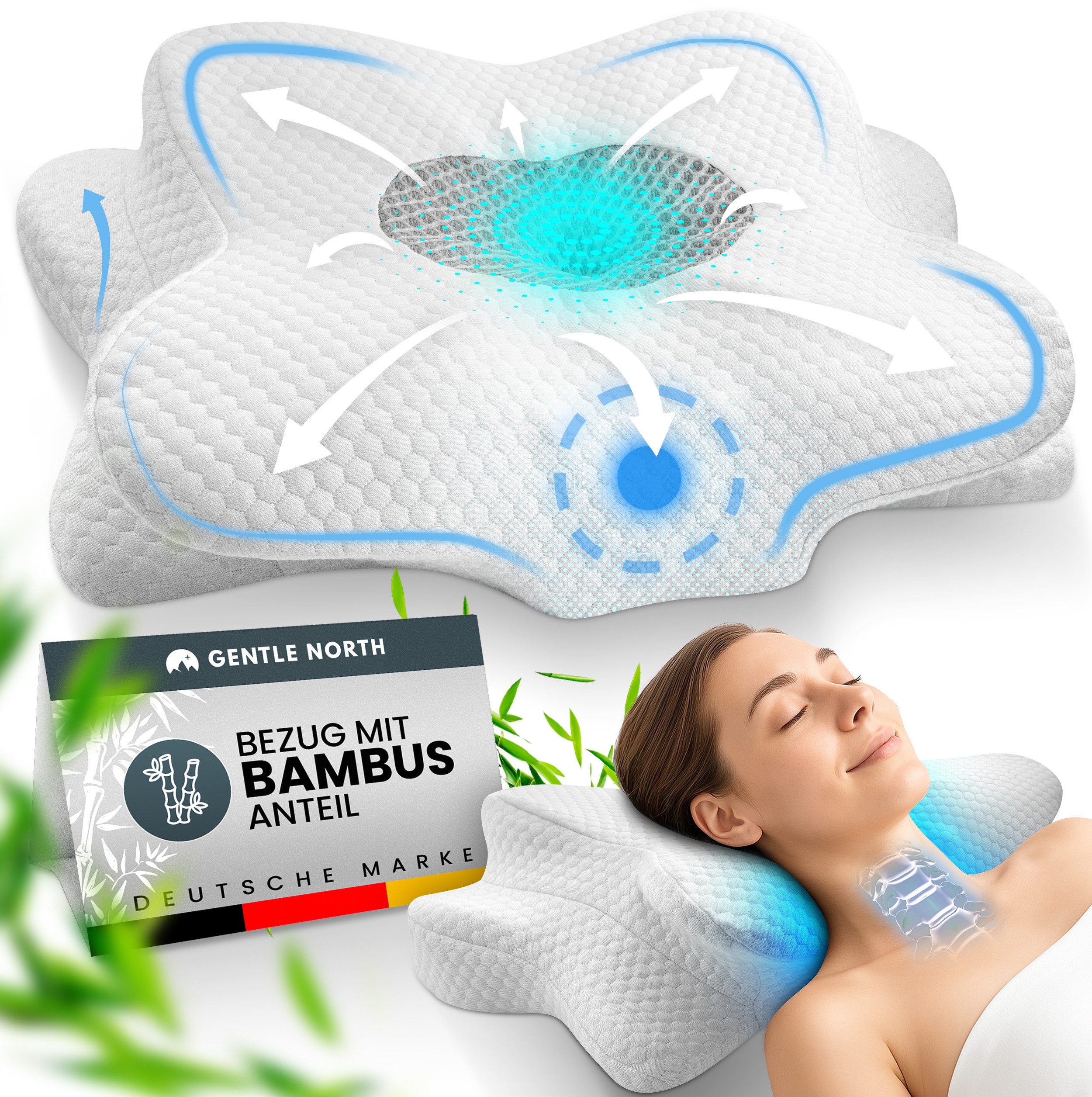 Gentle North Nackenstützkissen Orthopädisches Nackenstützkissen aus hochwertigem Memory Foam