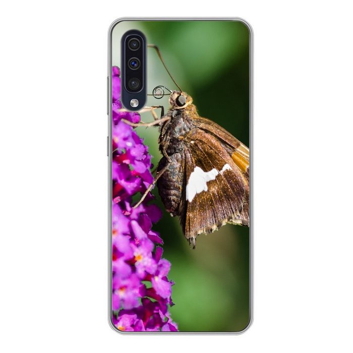 MuchoWow Handyhülle Schmetterling auf dem Schmetterlingsstrauch Handyhülle Samsung Galaxy A50 Smartphone-Bumper Print Handy