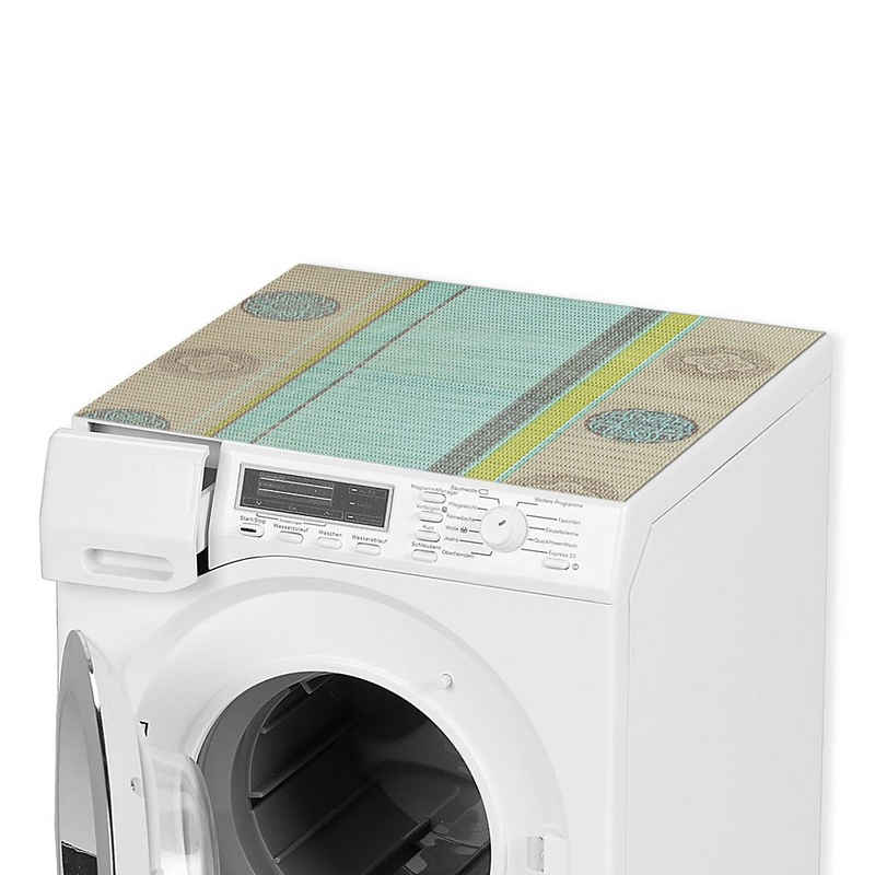 matches21 HOME & HOBBY Antirutschmatte Waschmaschinenauflage Linien Kreise 65 x 60 cm rutschfest, Waschmaschinenabdeckung als Abdeckung für Waschmaschine und Trockner