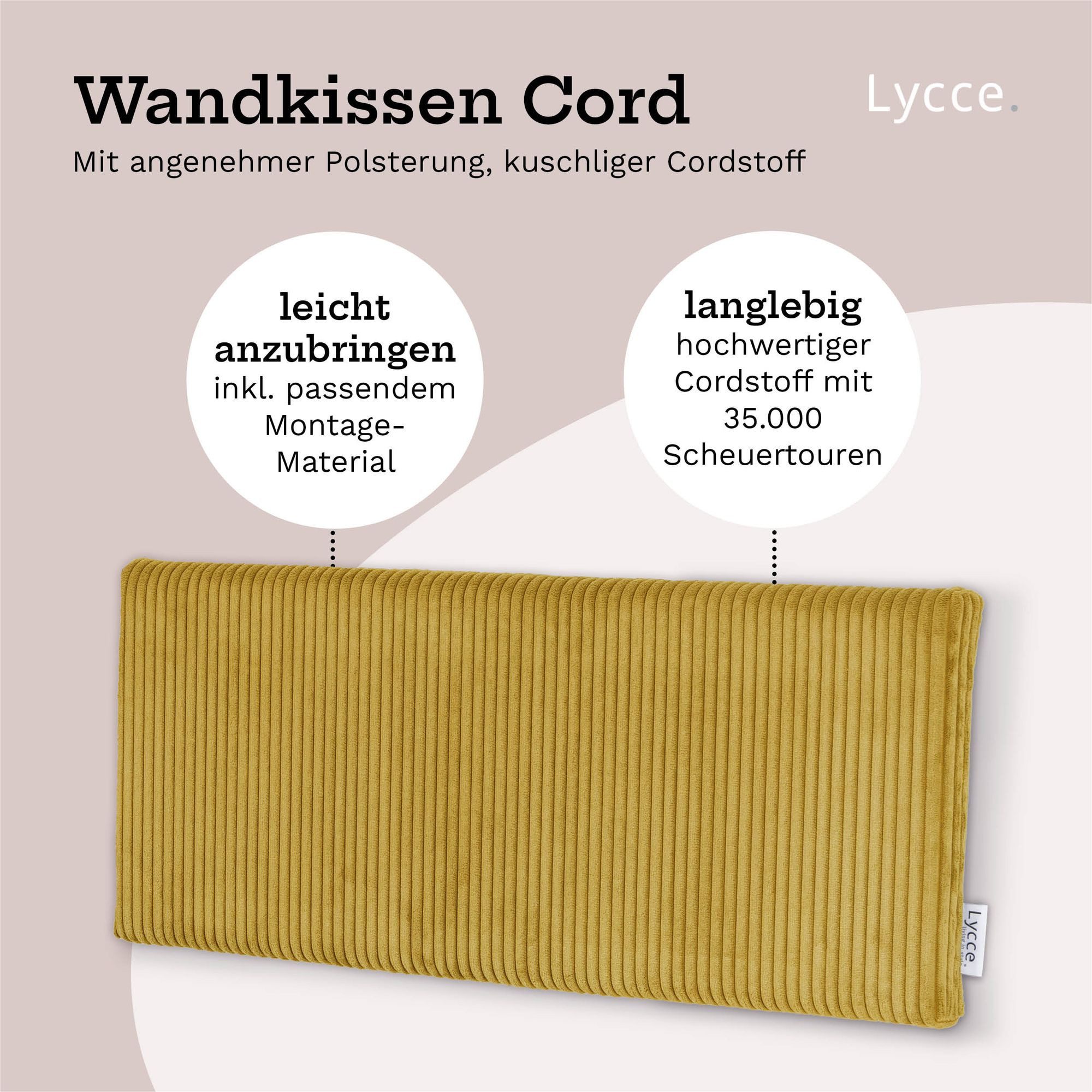 Lycce Kopfstütze Wandkissen Cord - Wandpolster Kopfteil Betten & Rückenkissen Sitzbank, (1 St)