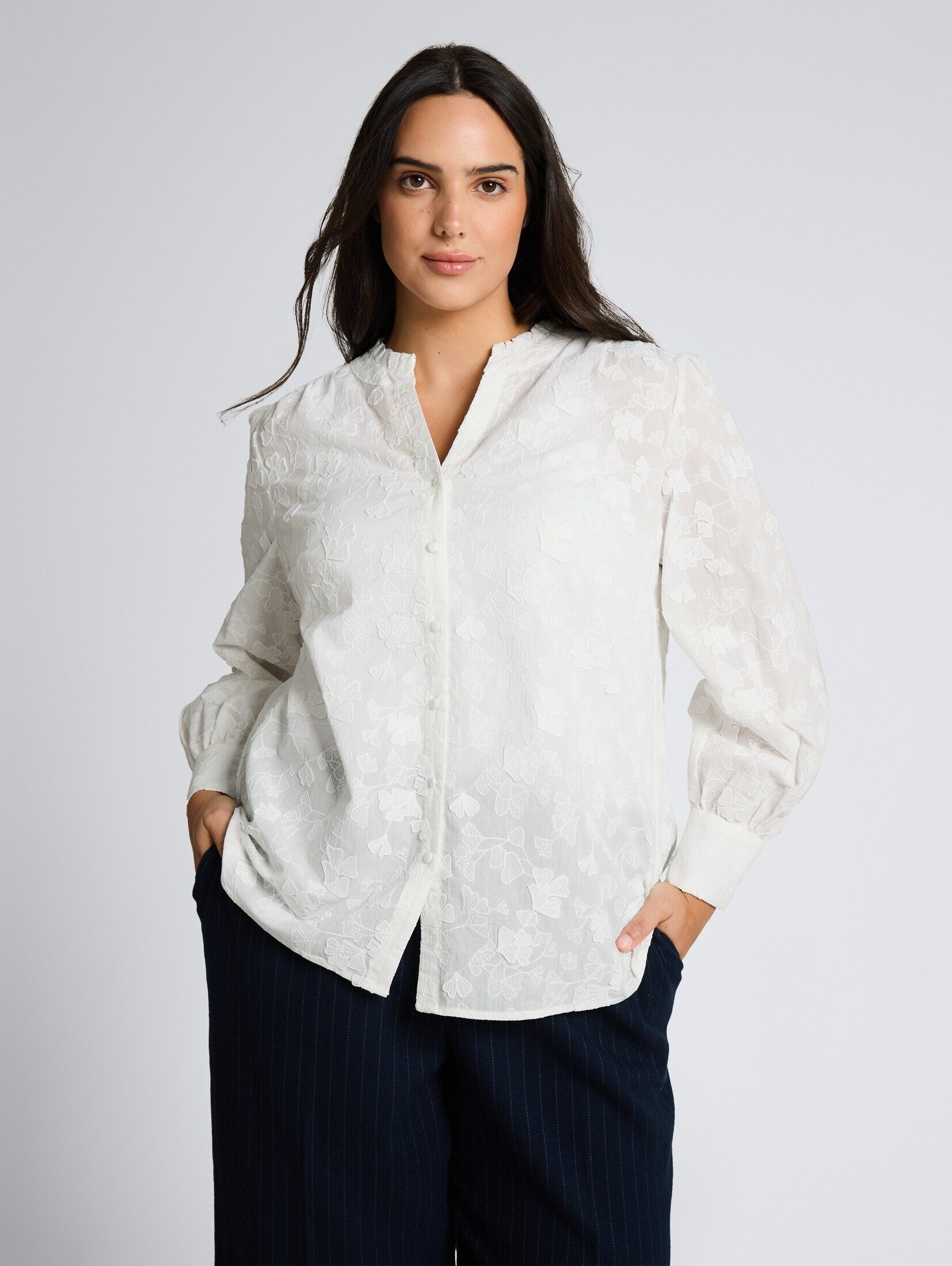 TOM TAILOR PLUS Langarmbluse Blusen & Shirts Plus Size - Loose Fit Bluse mi günstig online kaufen