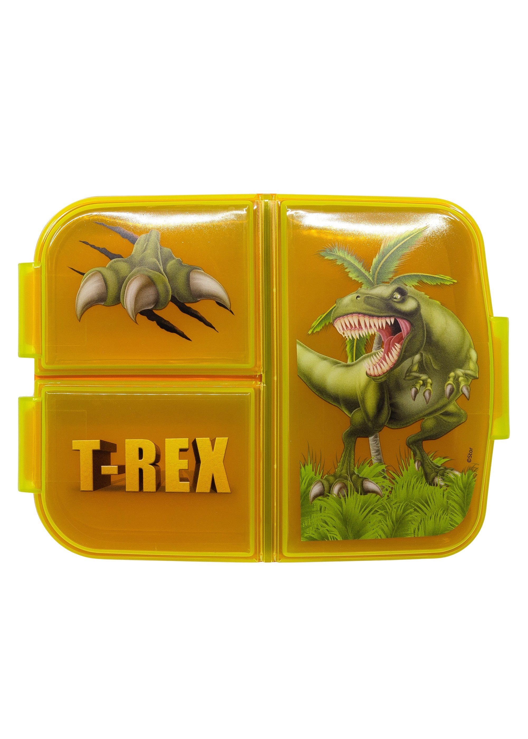 T-Rex Lunchbox grün Kinder Brotdose Dinosaurier Lunchbox, Fächern BPA-frei 3 Stor Vesperdose mit Yuhu.kids