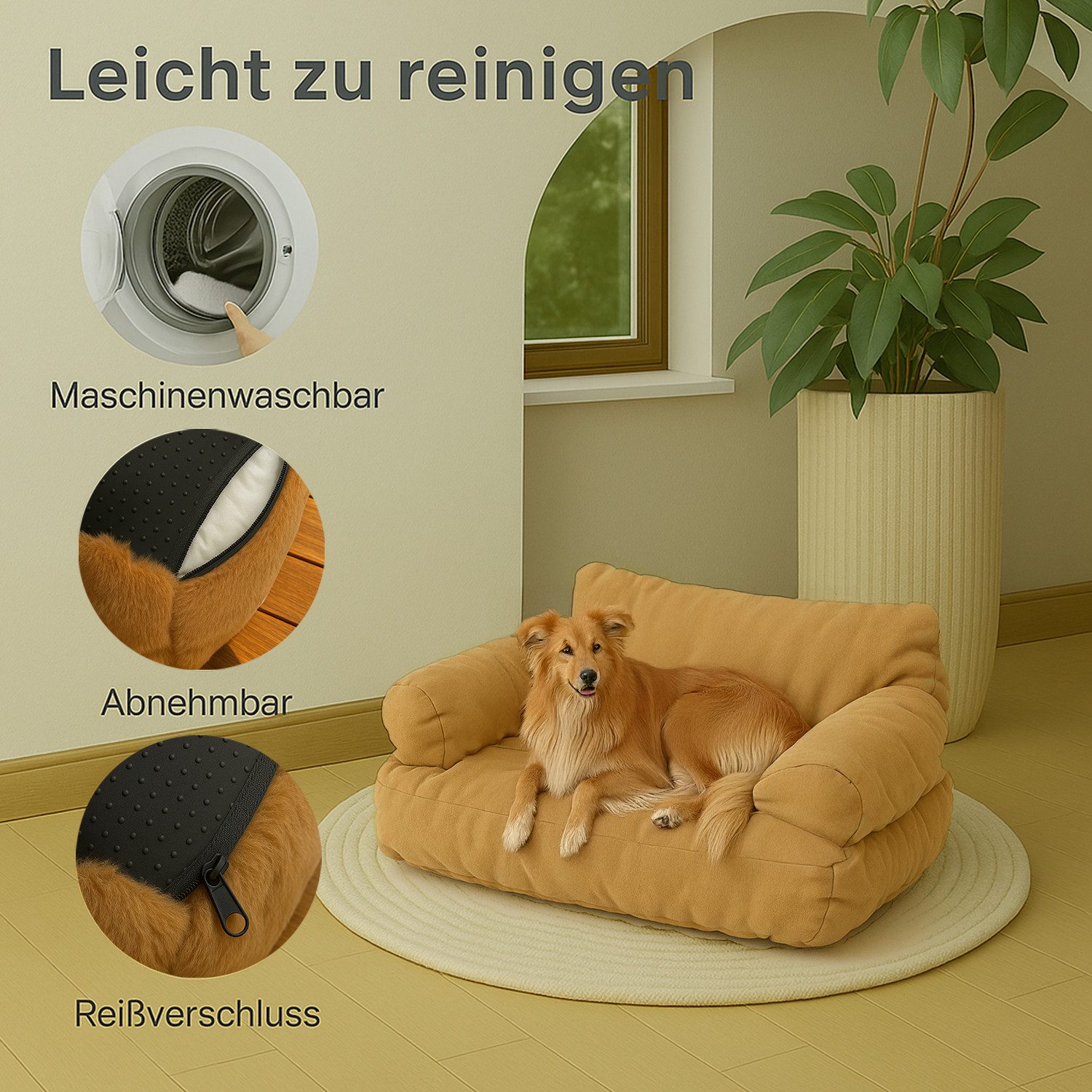 Roxlin Tierbett Hundebett Kleines Hundesofa Flauschig und Waschbar für kleine Hunde