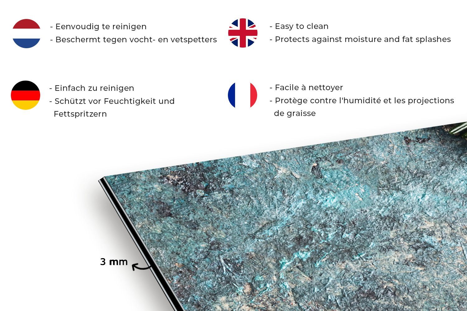 (1-tlg), Schmutzflecken 60x30 Zweige Rustikal Rot, MuchoWow und - Beeren Wandschutz, Weihnachten Fett - gegen cm, - Küchenrückwand - für Küchen - Sternanis