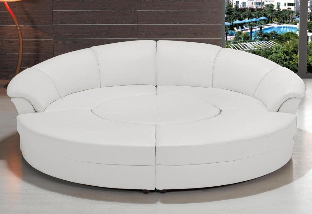 JVmoebel Sofa Runde Xxl Polster Wohnlandschaft Rundsofa Ecksofa Ledersofa, Made in Europe weiß