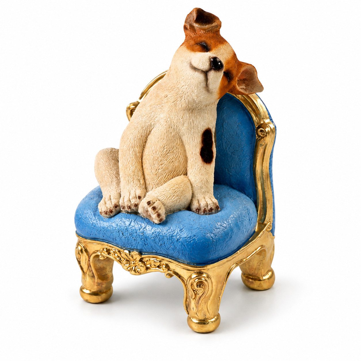 Werner Voß Dekofigur Dekofigur Hund auf Sessel – liebevolle Tierfigur aus Polyresin 20 cm