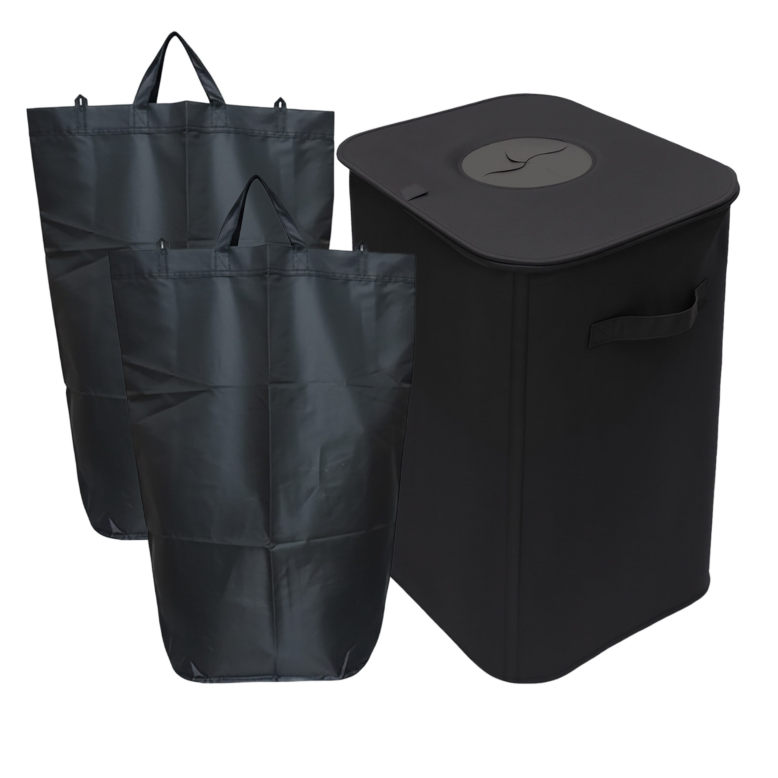 relaxdays Flaschensammler Pfandflaschen-Sammelbehälter 100 l (3 St), schwarz