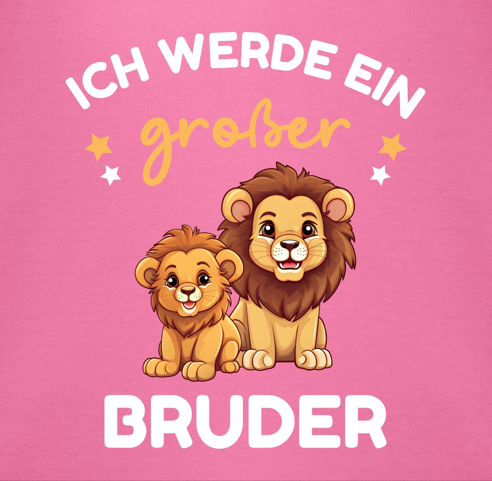 Lätzchen Geschenk großer 3 Bruder Shirtracer werde Pink Großer Bruder Löwen, Ich