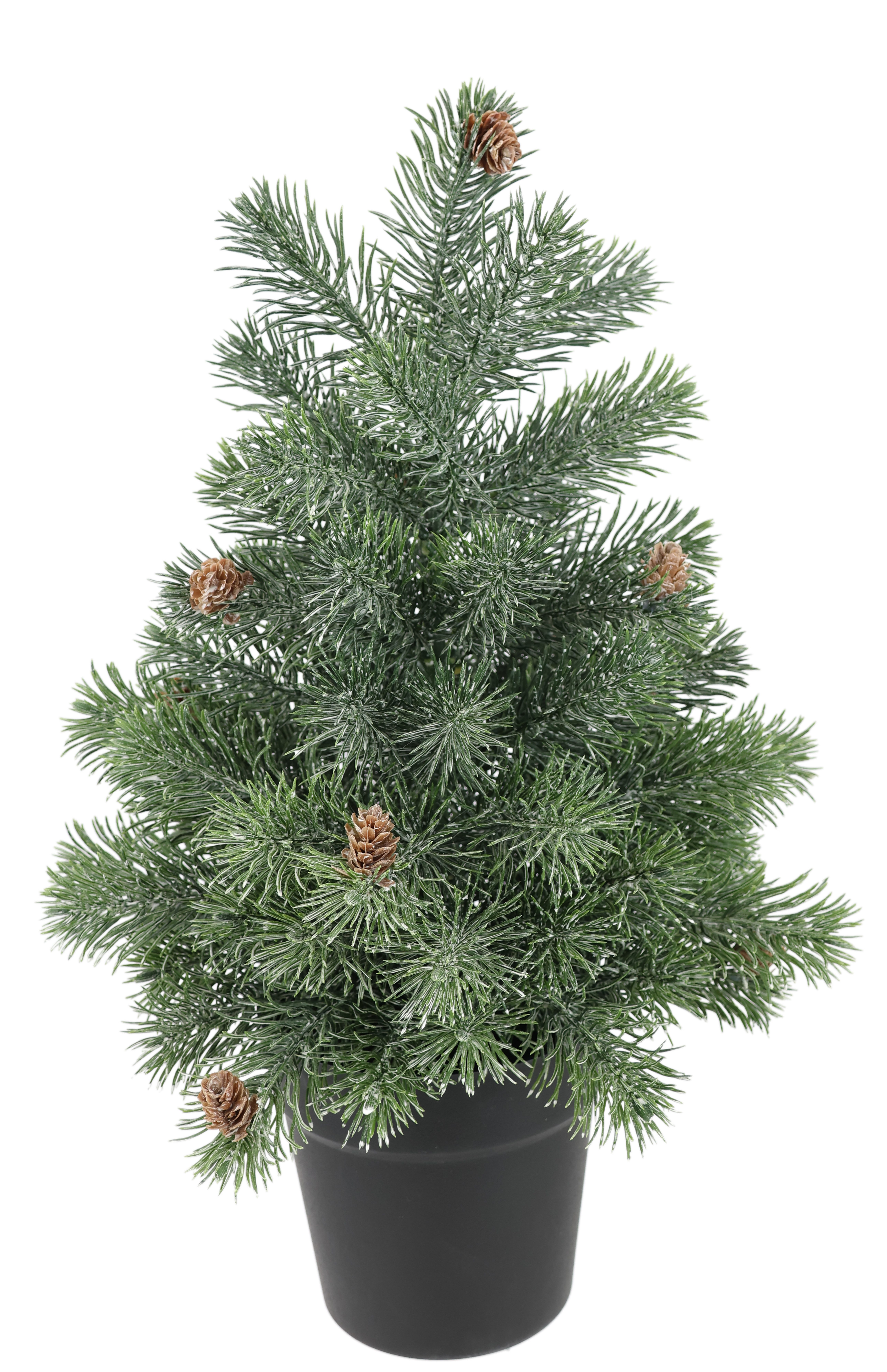 I.GE.A. Künstlicher Weihnachtsbaum Tannenbaum, mit Zapfen im Topf Weihnachtsdeko Kunstbaum Kunsttanne klein Dekobaum
