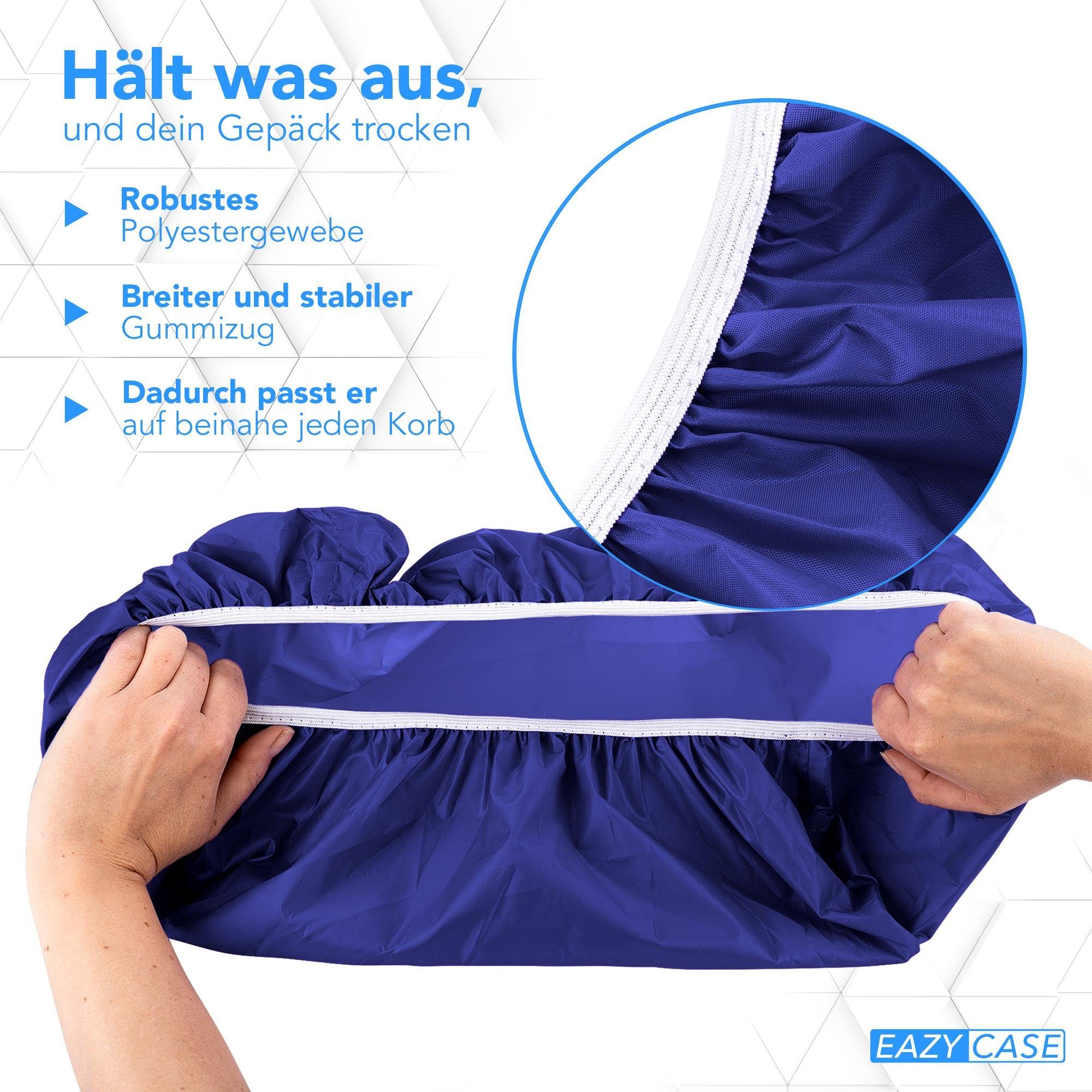 EAZY CASE für Regenhülle für Blau Körbe Universal Regenschutz Fahrradkorb Korbüberzug Fahrradkorb wasserabweisend Korb