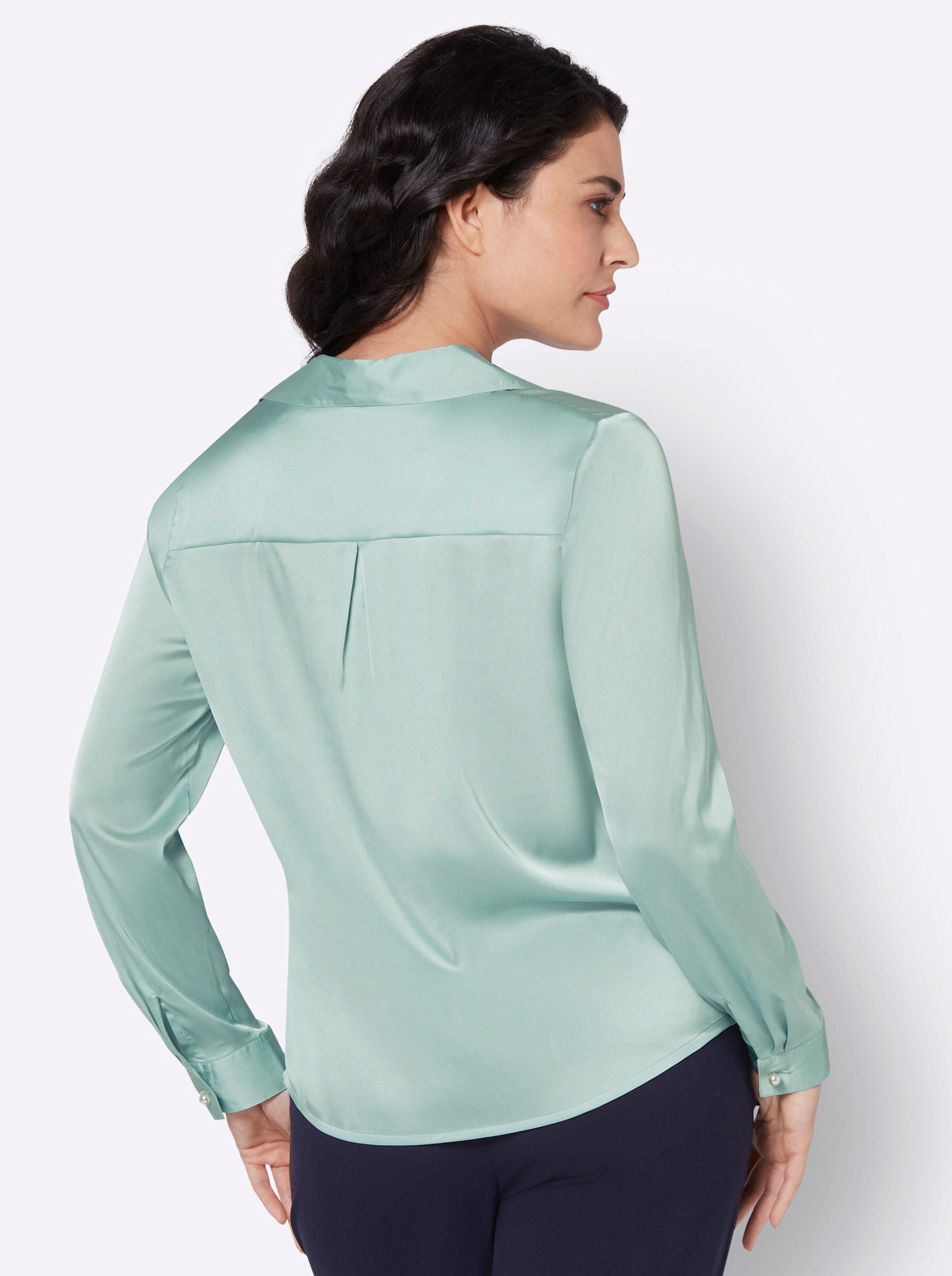 creation L Klassische Bluse Satin-Bluse Langarm günstig online kaufen