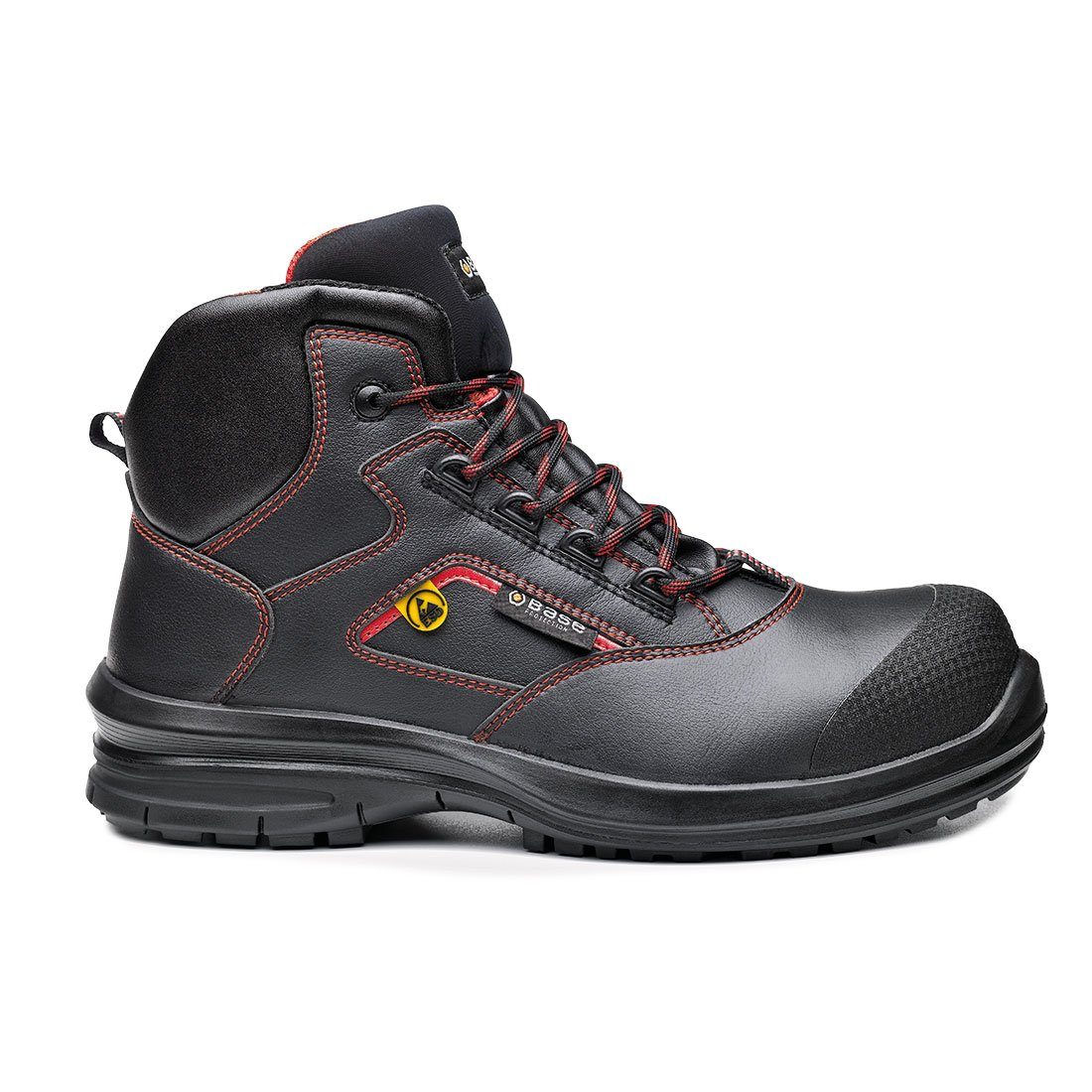Base Footwear Sicherheitsschuhe Matar Top S3 ESD SRC schwarz/rot Sicherheitsschuh ESD - electro static discharge, Rutschfest, Schutzkappe