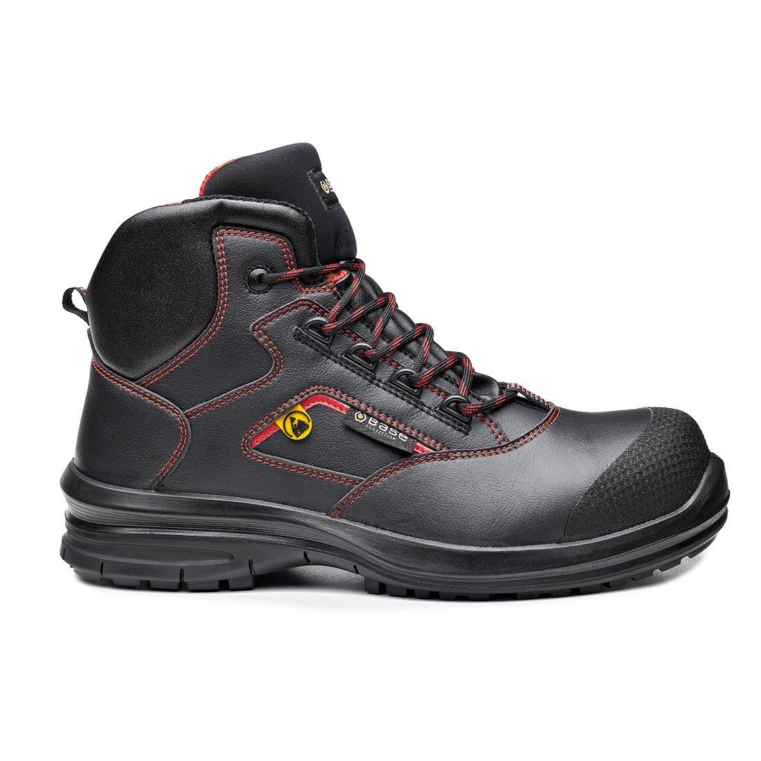 Base Footwear »Sicherheitsschuhe Matar Top S3 ESD SRC schwarz/rot«  Sicherheitsschuh ESD - electro static discharge, Rutschfest,  Wasserabweisend, Schutzkappe, Metallfrei