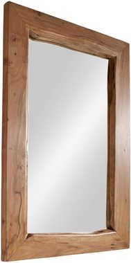 DELIFE Spiegel Live-Edge, Akazie Natur 135x85 cm massiv Baumkante Wandspiegel