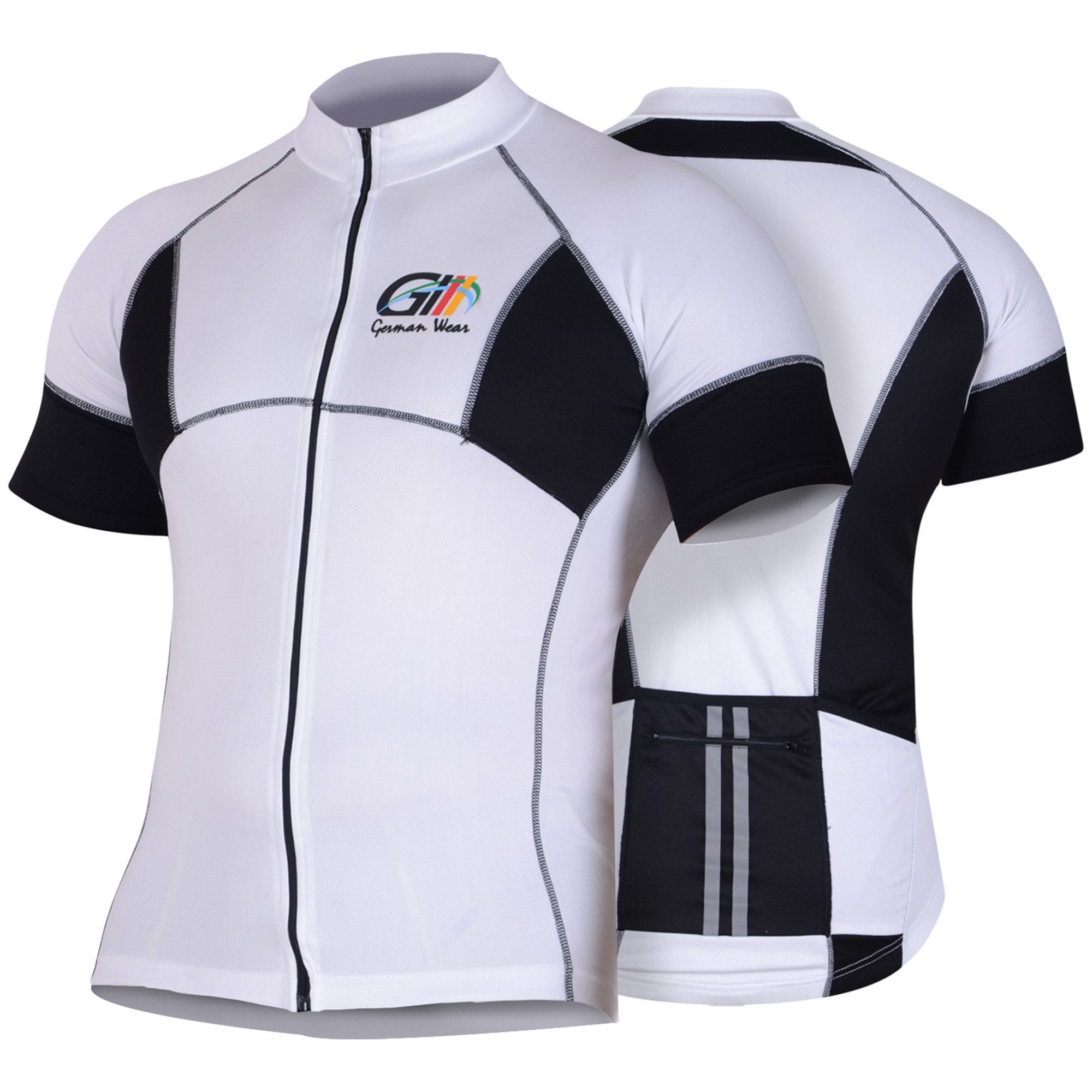German Wear Radtrikot 1057 Jersey White/Black Herren Radler-Trikot Jersey