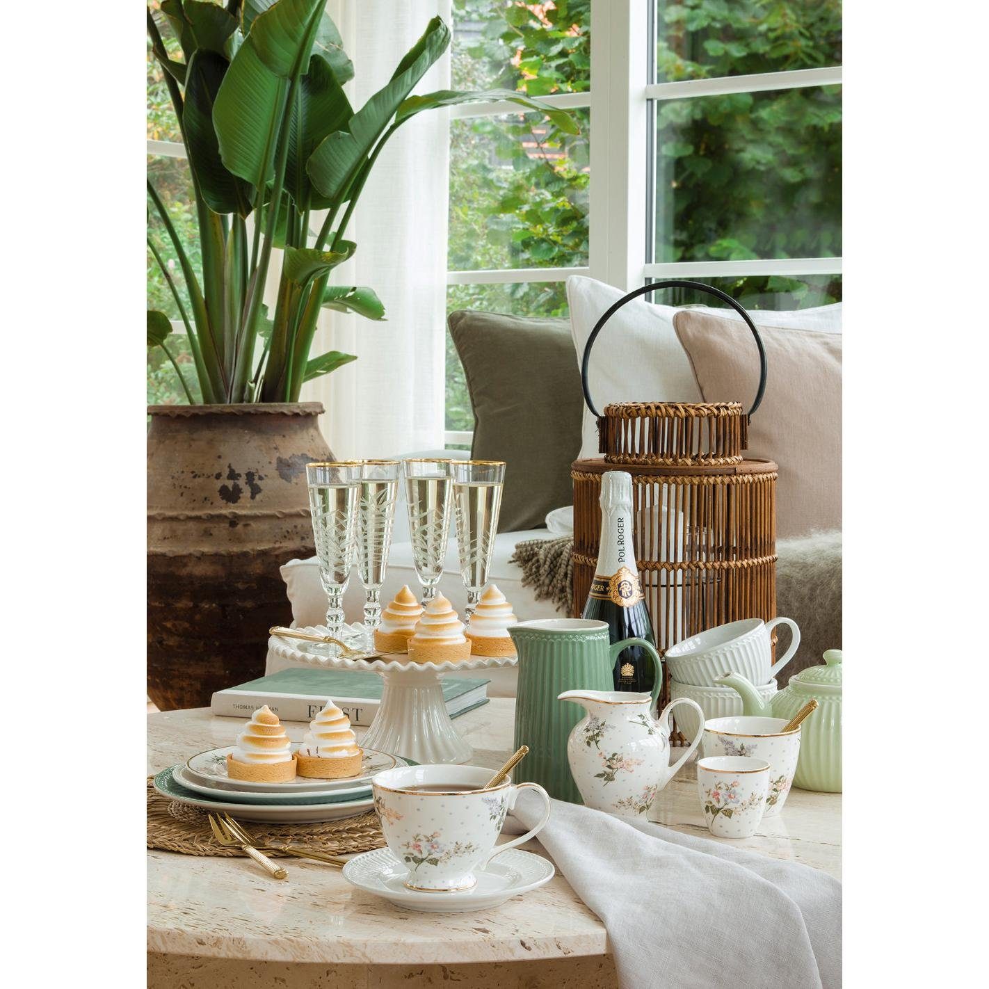 Greengate Servierplatte Untersetzer Jacobe Rund White (20cm)