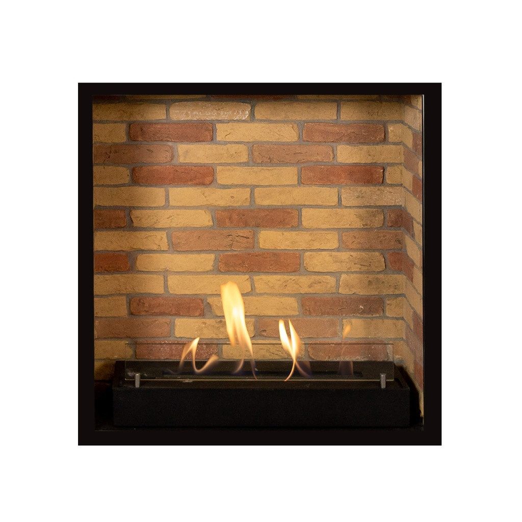 XARALYN Echtfeuer-Dekokamin Ethanol-Kamin - Einbaukasten Steindekor - 3 kW Heizung