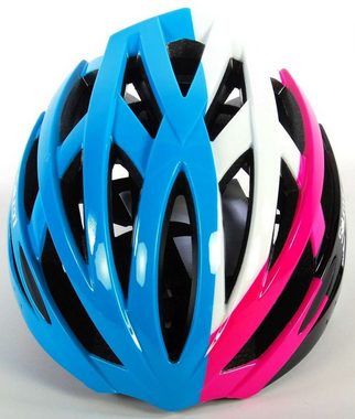 Volare Fahrradhelm Damenhelm Schutzhelm Damen Mädchen Jugend Fahrrad Helm Mädchenhelm Fahrradhelm Volare Salutoni Rosa Weiß 58-61 cm 854, extra leicht, Sonnenblende, verstellbarer Helm mit verstellbarem Kinnriemen, Größe: 58-61 cm