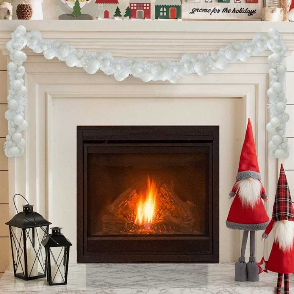 furnicato Girlanden Weihnachtsgirlande Polystyrol Weiß, leicht und wetterfest (1-tlg), Faltbare Tannengirlande, wasserdicht und für das Wohnzimmer geeignet