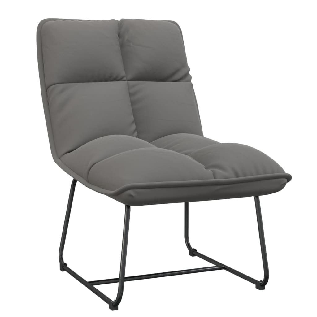vidaXL Relaxsessel Relaxstuhl mit Metallgestell Hellgrau Samt (1-St)
