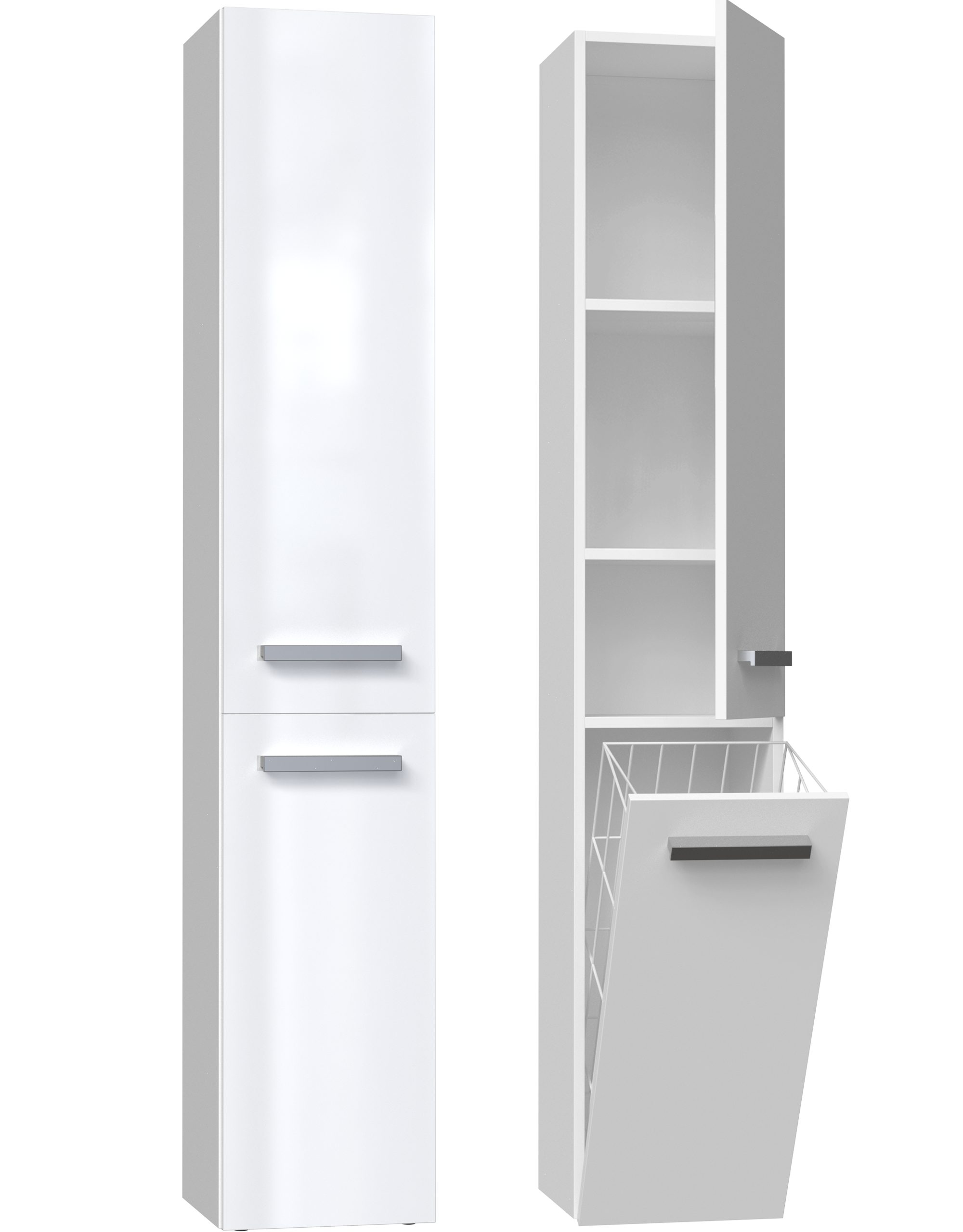 Raumhirsch Furniture Badkommode Badkommode Badezimmerschrank Badschrank (3 Regale - Wäschefach - Maße 30 x 31 x 174 cm), verschiedene Farben