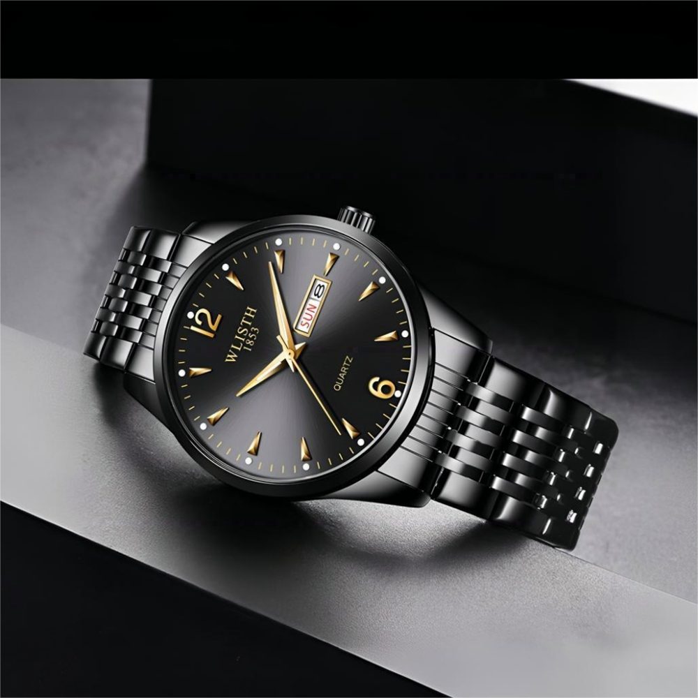 Forrlite Quarzuhr Quarzuhr, Armbanduhr Edelstahl Herren Uhr, Multifunktionsuhr Herrenuhr, (Edelstahl Armbanduhr, Chronograph Herrenuhr, Geschenkebox), Armbandkürzer & Etui, Edelstahlarmband