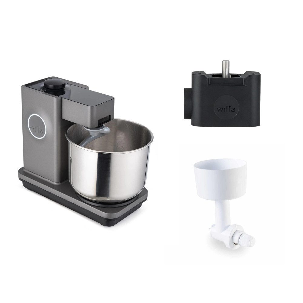 wilfa Küchenmaschine Probaker KM1GY-70 grau + Tool Adapter + Messerschmidt Mahlvorsatz