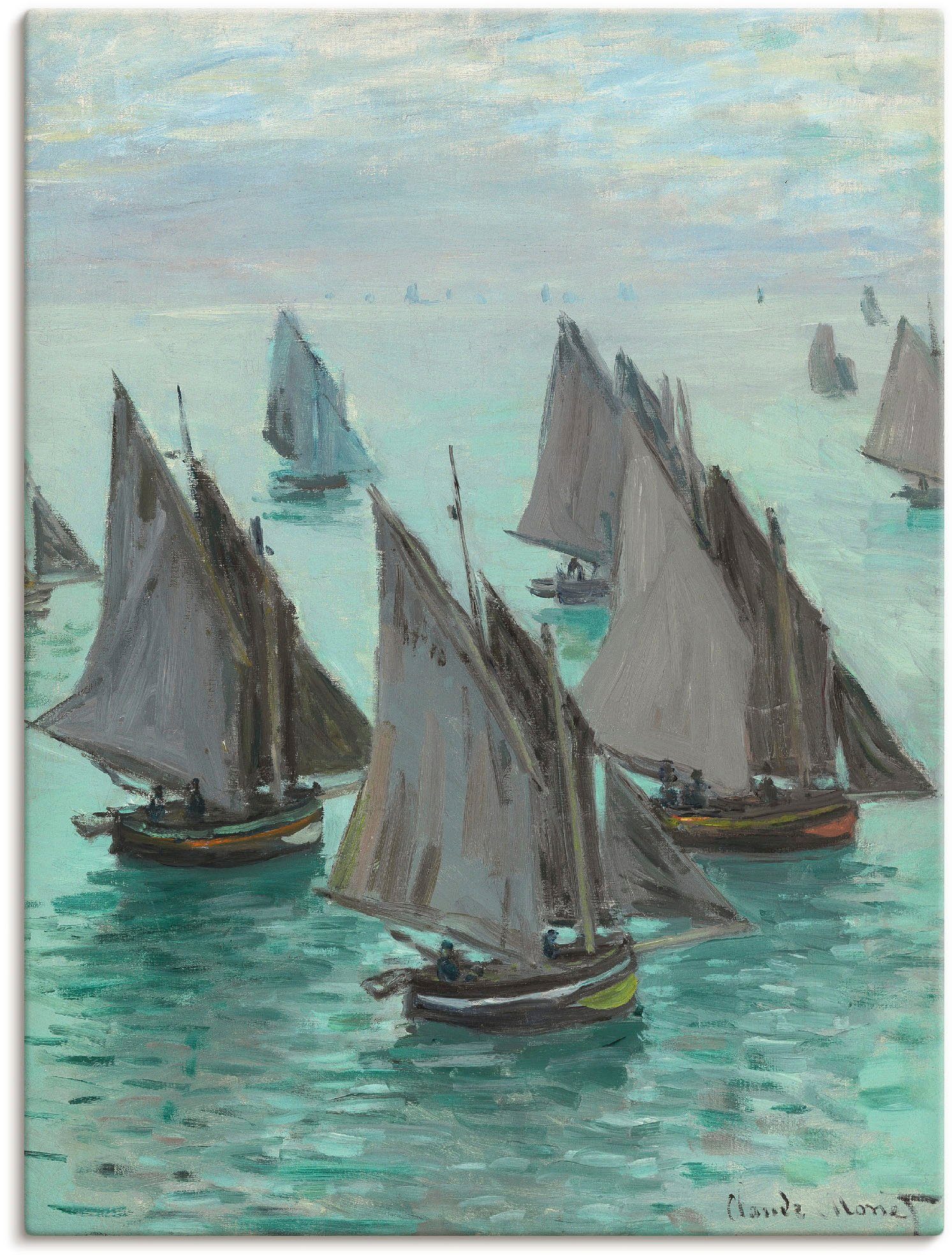 Artland Wandbild Fischerboote bei ruhigem Wetter, Boote & Schiffe (1 St), als Leinwandbild, Poster in verschied. Größen