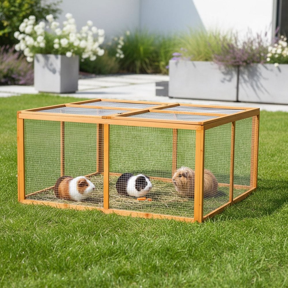 Mucola Freigehege Freigehege Hasenstall Kleintierstall Stall Käfig Freilauf Hasen Holz, Imprägniert