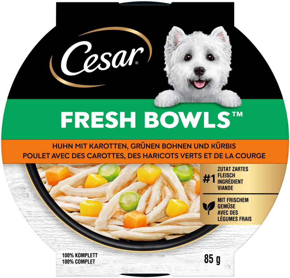 Cesar CESAR® Fresh Bowls mit Huhn 85g, Nassfutter für: Hund