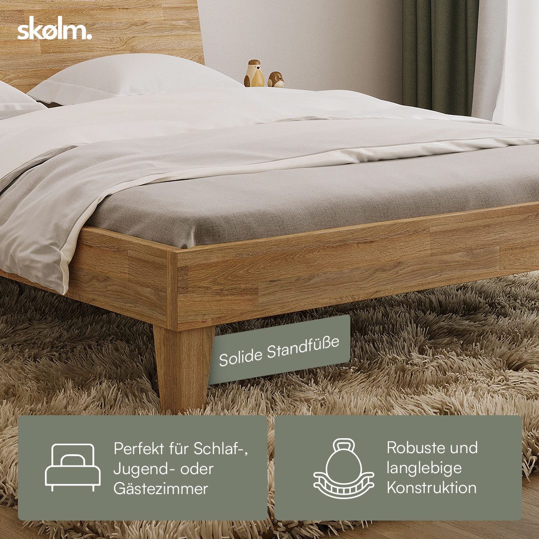 skølm Massivholzbett Asgard aus Eiche (geölt), Holzbett verfügbar in 120/140/160/180 x 200 cm – Bild 5 von 5