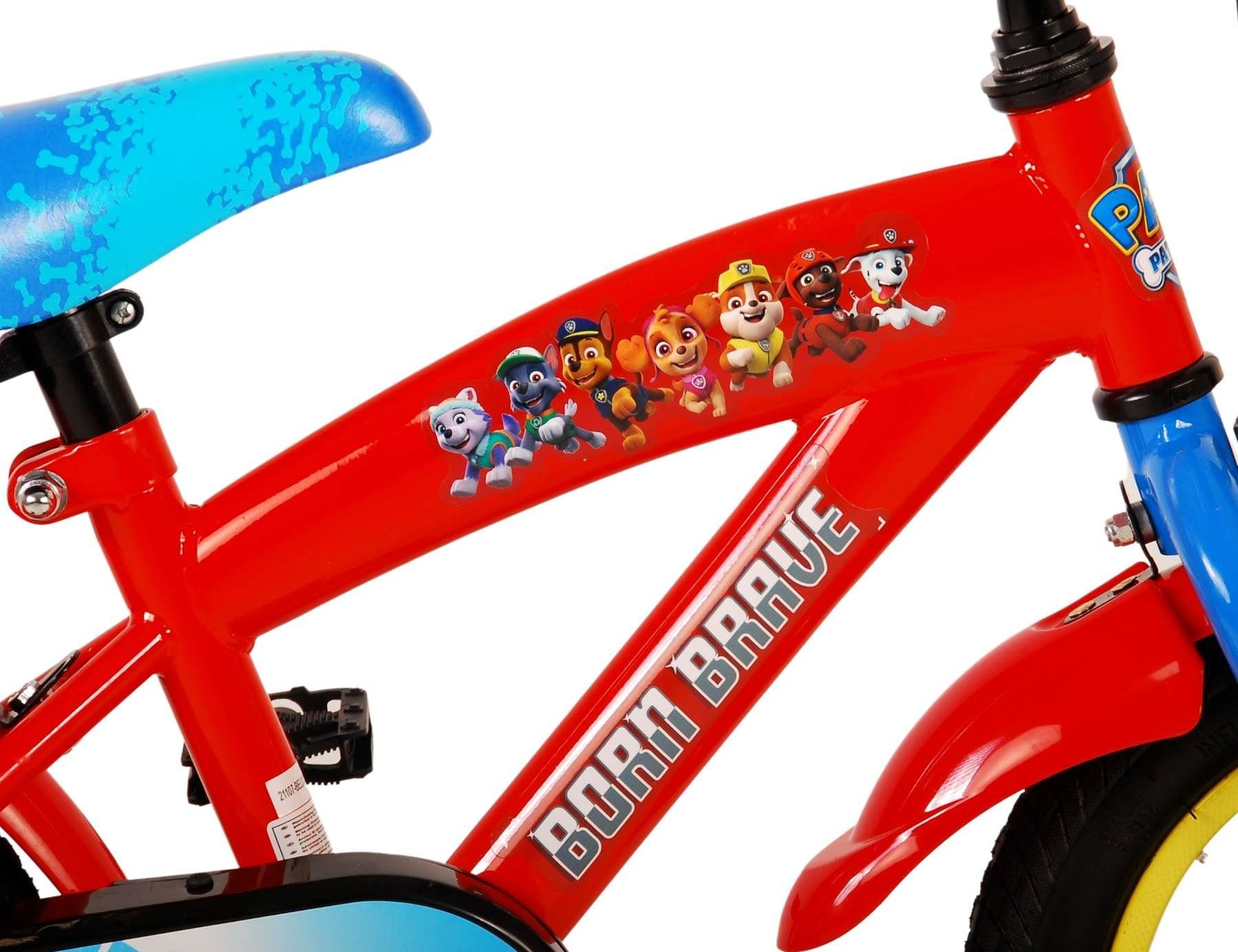 PAW PATROL Kinderfahrrad Jungen - Rot / Blau - verschiedene Größen - 85% zusammengebaut, bis 60 kg, Rücktrittbremse, Lenkerhöhe einstellbar, Luftbereifung