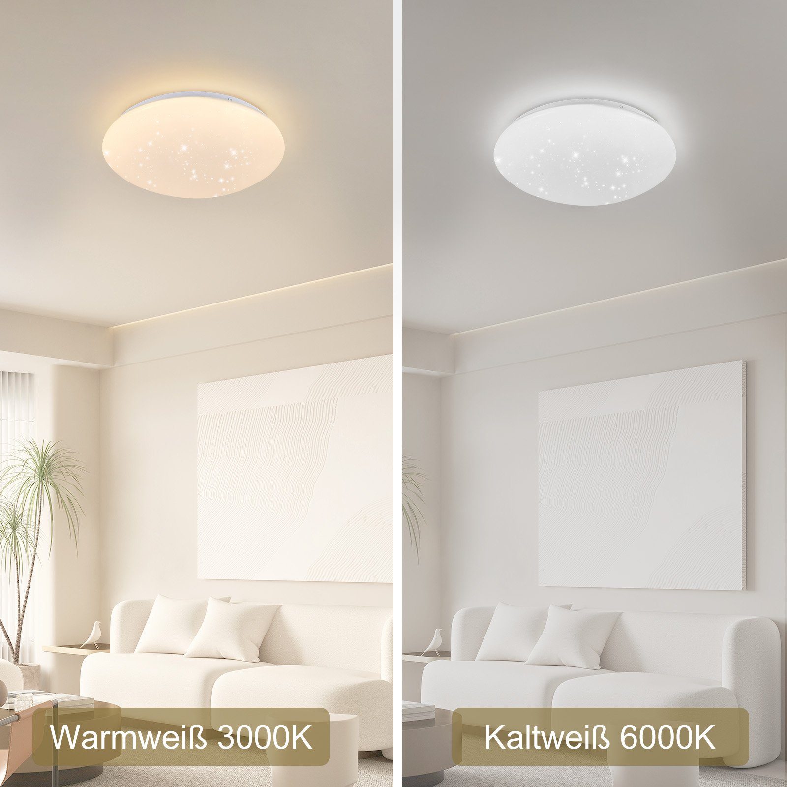 Nettlife LED Deckenleuchte Sternenhimmel Kinderzimmer 18W 3000/4000/6000K Ø günstig online kaufen