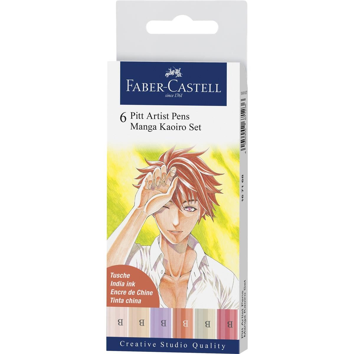 Faber-Castell Künstlerstift Faber-Castell Pitt Artist Pen Tintenschreiber - Manga Kaoiro - 6er