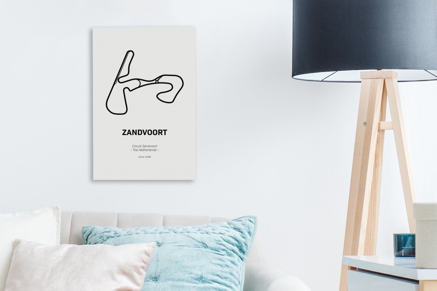 OneMillionCanvasses® Leinwandbild Rundkurs Zandvoort - inkl. (1 bespannt Gemälde, cm Zackenaufhänger, Leinwandbild fertig 20x30 1, St), Formel