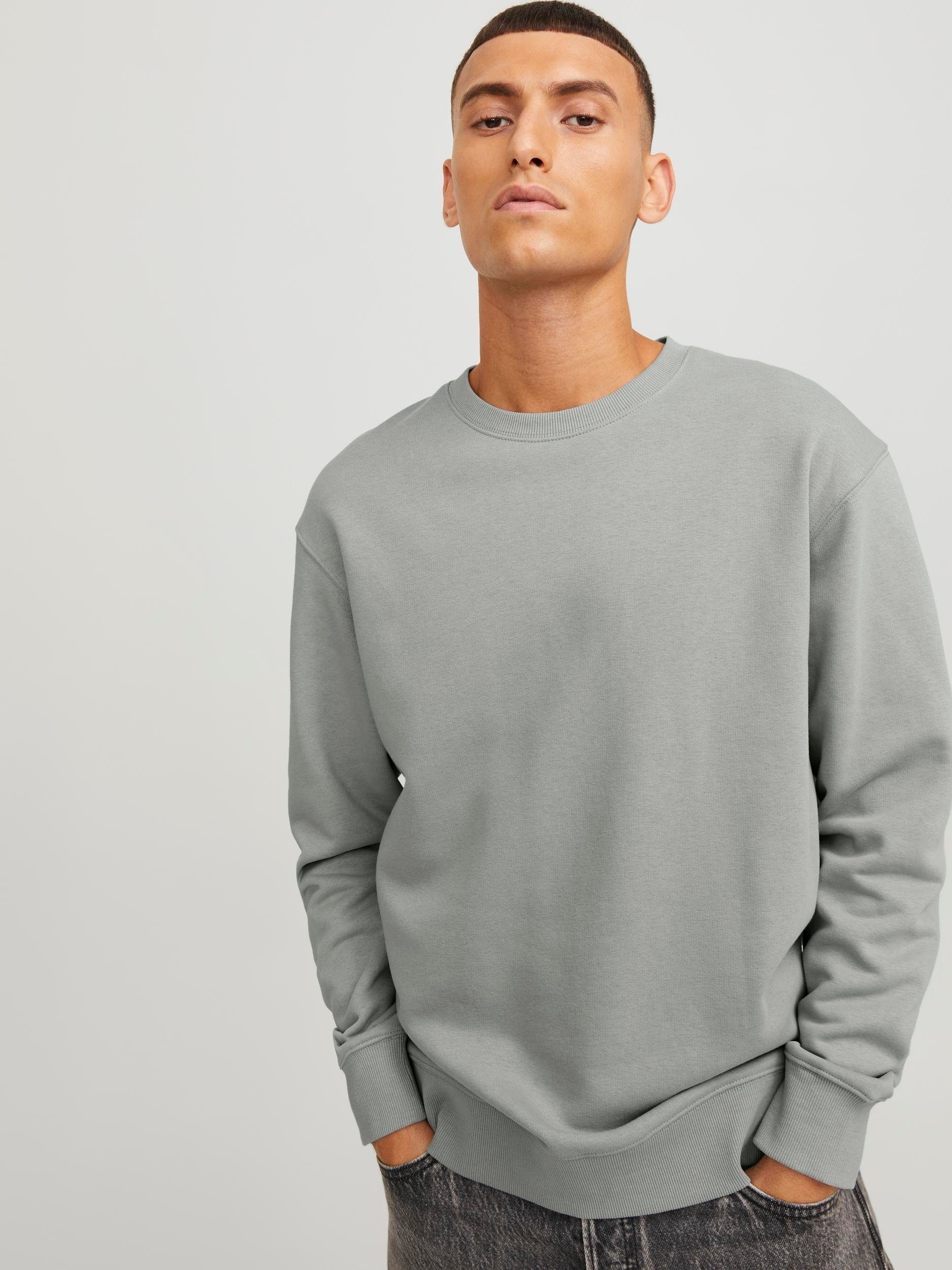 NECK Jack & CREW JJESTAR ultimate SWEAT NOOS Jones BASIC Sweatshirt grey