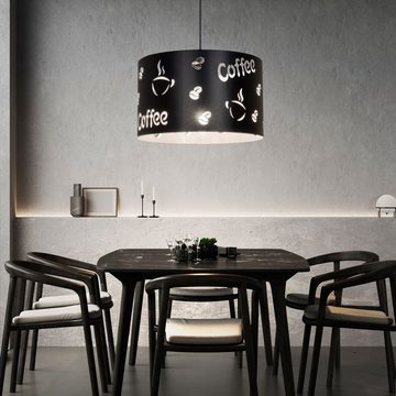 WOFI Deckenleuchte, Leuchtmittel nicht inklusive, Design Pendel Leuchte Metall schwarz Coffee Küche Esszimmer Hänge