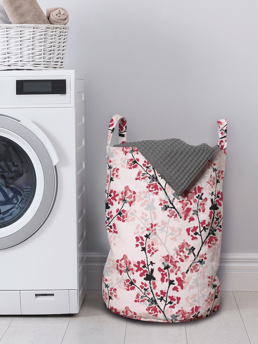 Griffen Abakuhaus Inspired Branchen Wäschekorb Blumen für mit Waschsalons, Kordelzugverschluss Nature Wäschesäckchen
