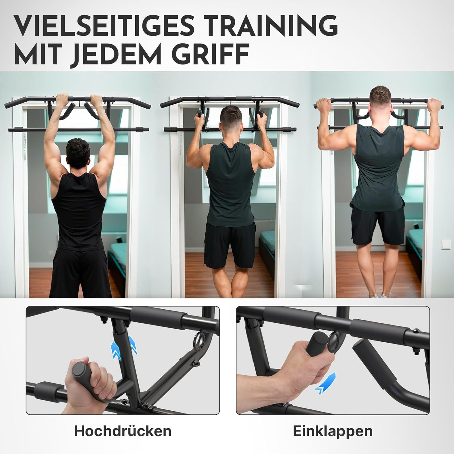 NEOLYMP Trainingsstation Calisthenics Set – Profi Calisthenics Equipment für Zuhause – Home Gym, (Komplettset unseres Calisthenics Bundle - Ideal fürs Home Gym), Komplettes Calisthenics-Setup - Eigengewichtstraining - Platzsparend