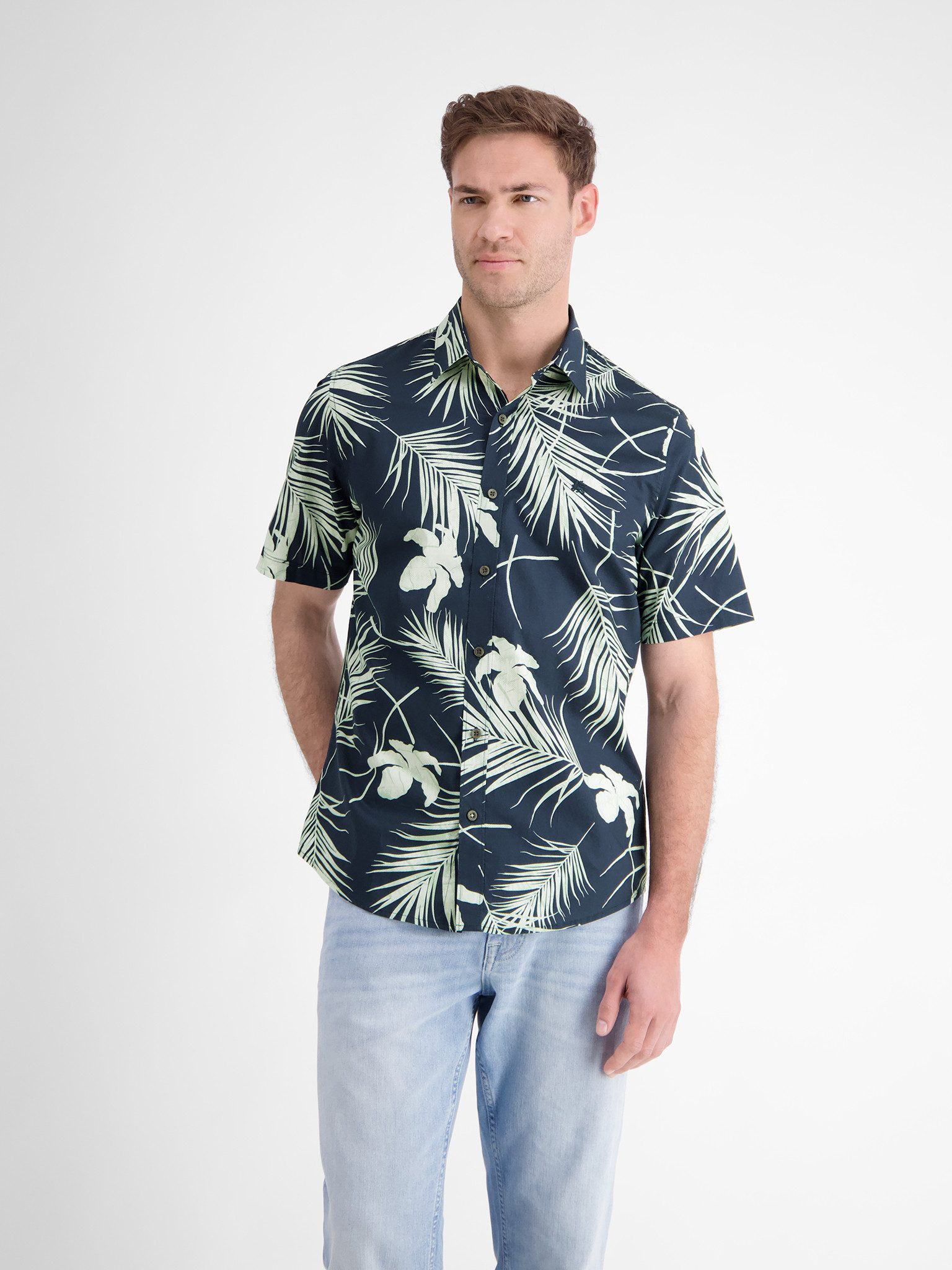 LERROS Kurzarmhemd mit All-Over Print günstig online kaufen