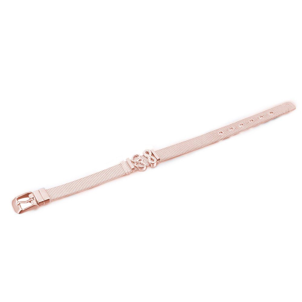 Heideman Armband Milanaise rosegold (Armband, inkl. Geschenkverpackung), mit Charms "Herzchen" und "Unendlichkeitszeichen"