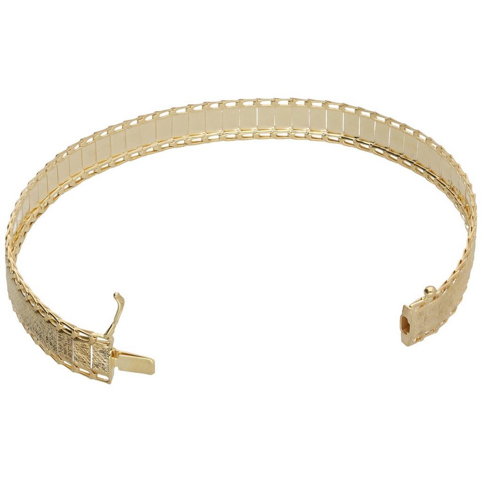 Luigi Merano Armband Fantasiekette, matt und glanz, Gold 585