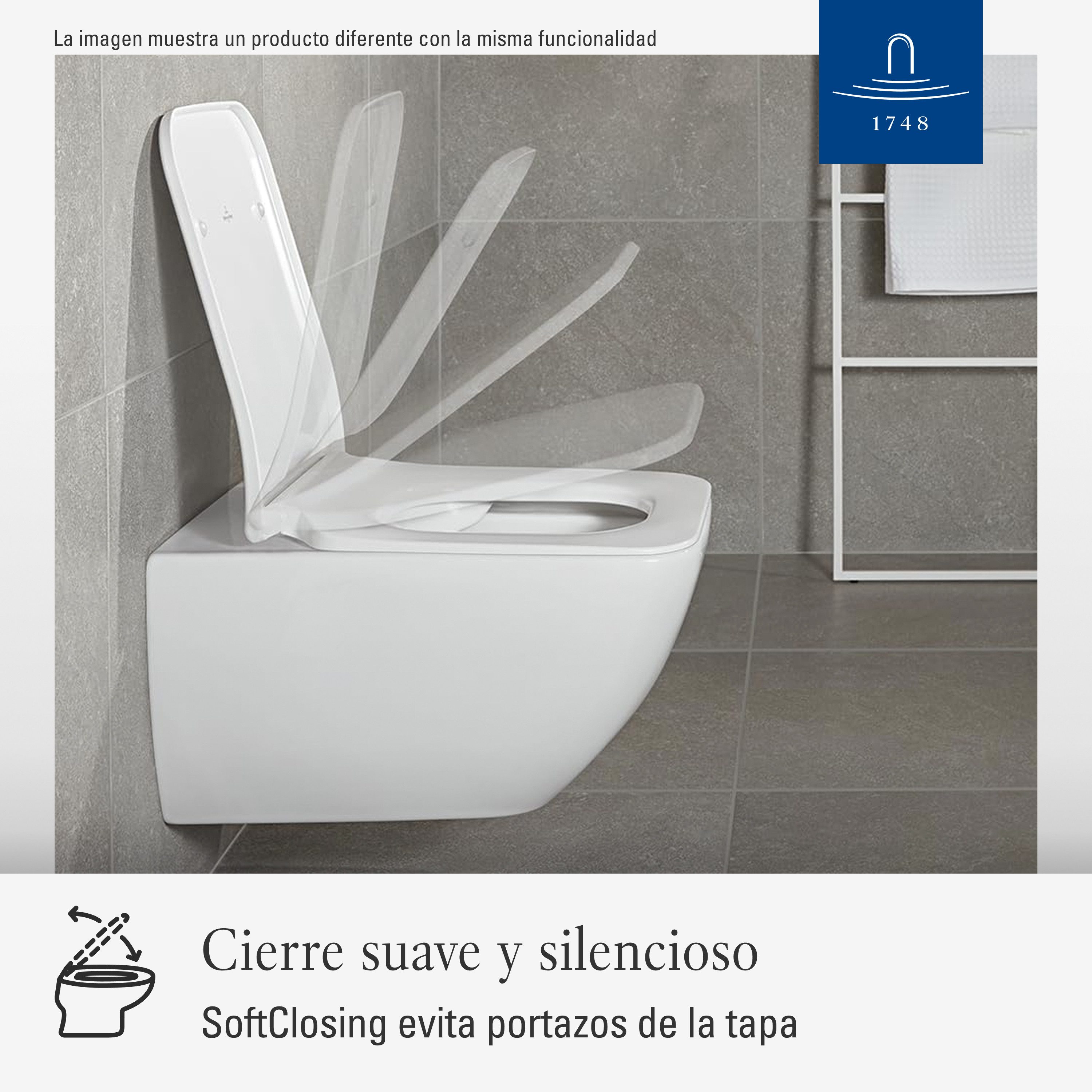 Villeroy & Boch WC-Sitz Venticello SlimSeat, mit Absenkautomatik, abnehmbarer, ultraflacher Toilettensitz, eckig