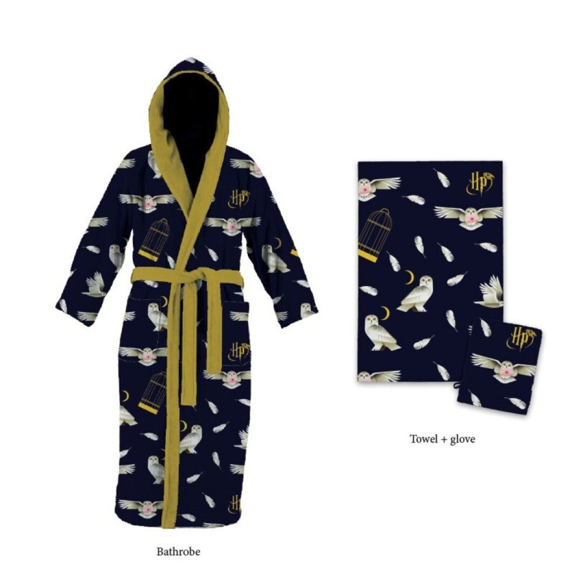Aymax sprl Bademantel Harry Potter Bade-Set –Handtuch & Waschhandschuh & Bademantel, Polyester