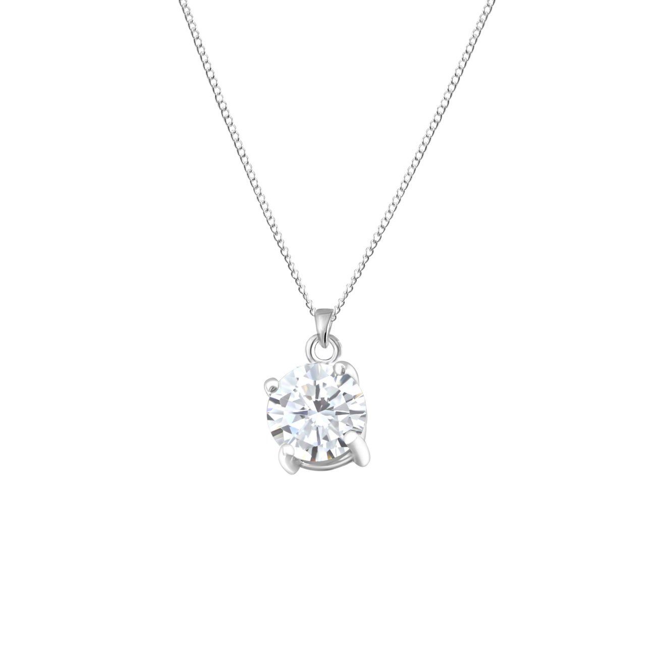 ALEXANDER YORK Schmuckset Kette mit Anhänger, SOLITÄR in 925 Sterling Silber, 2-tlg.