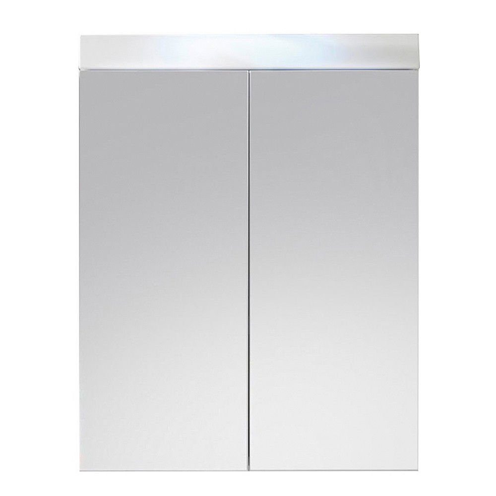 trendteam Spiegelschrank Spiegelschrank Badschrank Waschbeckenunterschrank Weiß 60x77x17cm