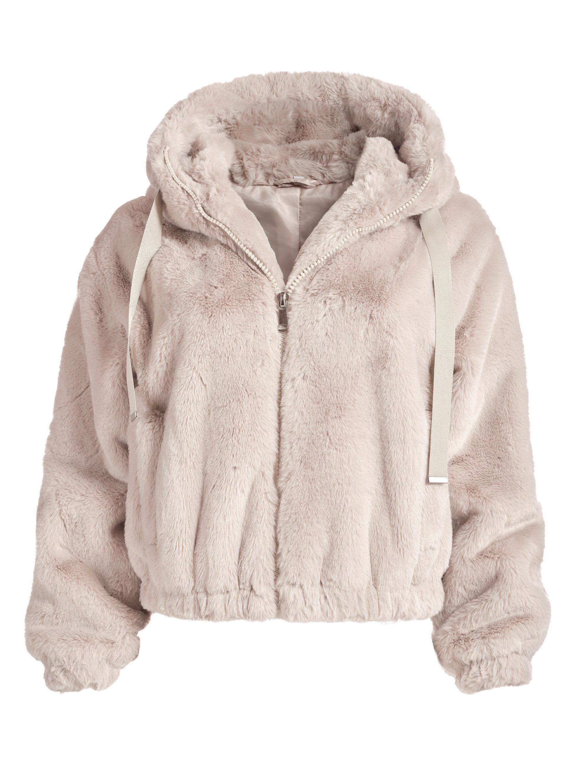 PEKIVESSA Fellimitatjacke Gefütterte Kapuzenjacke aus Kunstfell kuschelweic günstig online kaufen