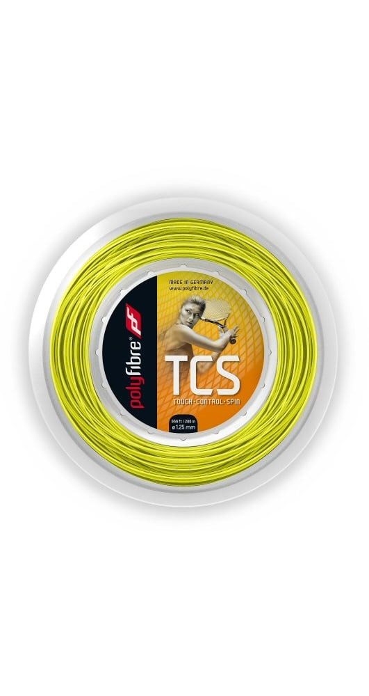 Tennissaite TCS (Haltbarkeit+Touch) gelb 200m Rolle